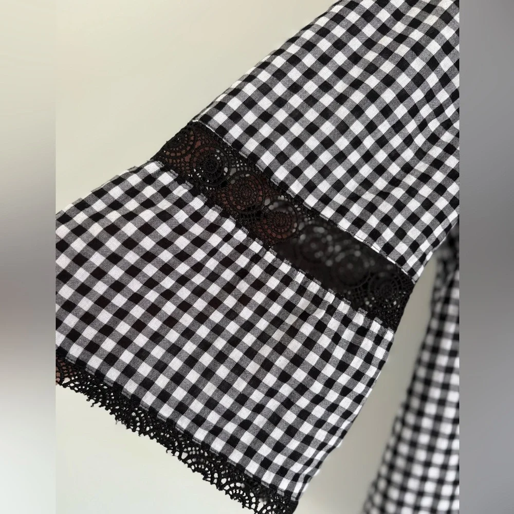 Chico's Black and White Gingham Women's Top - Picture 10 of 10